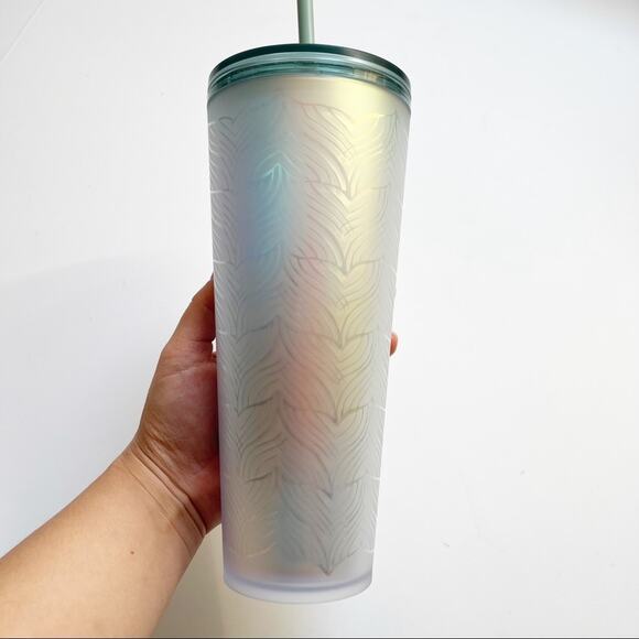 STARBUCKS Mermaid Tail Iridescent 24 oz Tumblr Venti Cold Cup - Picture 1 of 5
